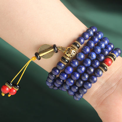 Lapis Lazuli 108 Bead Mala Bracelet