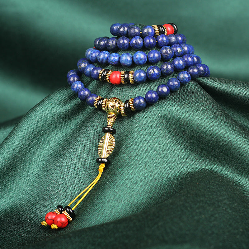 Lapis Lazuli 108 Bead Mala Bracelet