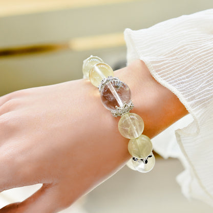 Natural Citrine and White Crystal Bracelet