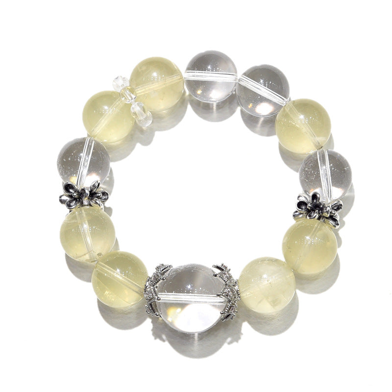 Natural Citrine and White Crystal Bracelet