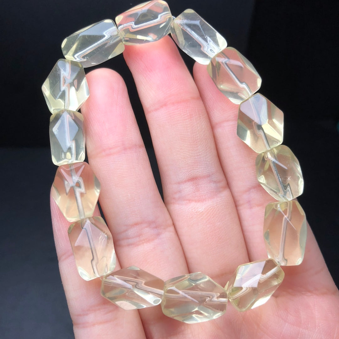 Random Faceted Lemon Citrine Bracelet